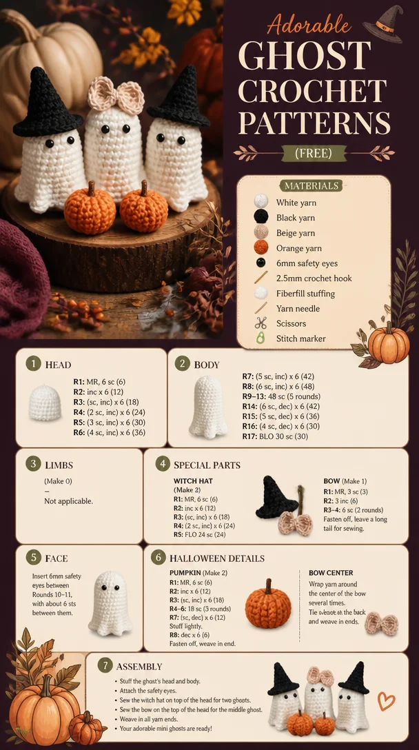 Three Adorable Crochet Ghosts to Make This Spooky Season