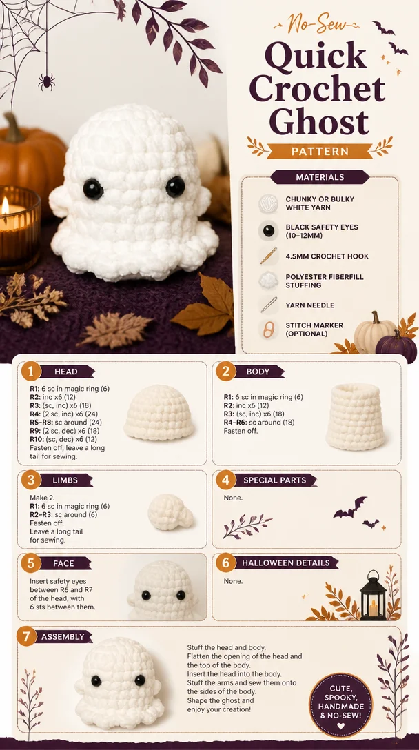 The No-Sew Amigurumi Ghost: A Quick Halloween Crochet Pattern